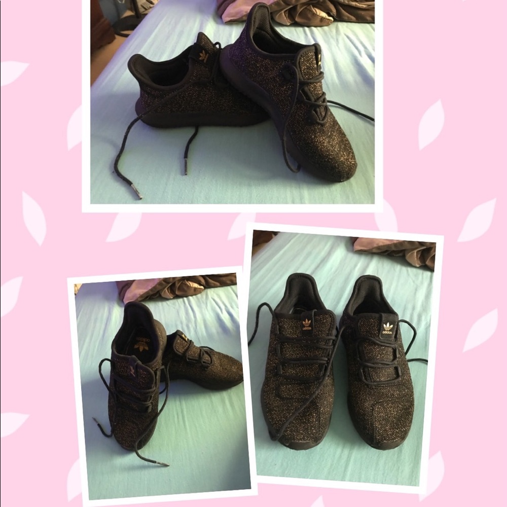 Adidas black and gold sparkle